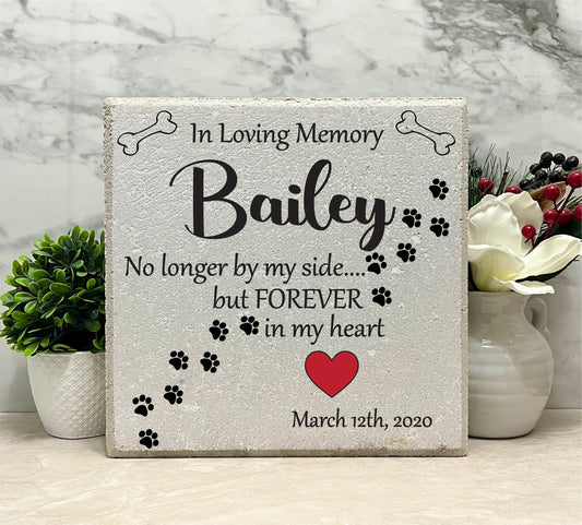 Personalized Dog Memorial Stone: Concrete Pet Loss Gift