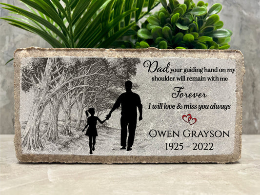 Personalized Memorial Stone: Father & Daughter Concrete Paver