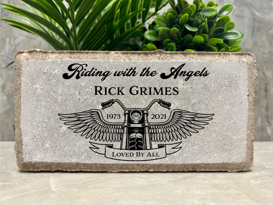 Personalized Motorcycle Memorial Stone: Sympathy Gift, Biker Loss