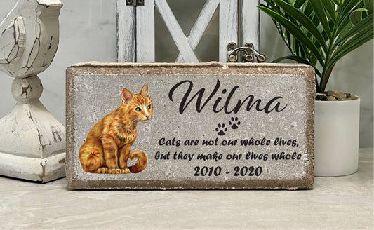 Personalized Cat Memorial Stone: Indoor/Outdoor Pet Loss Gift