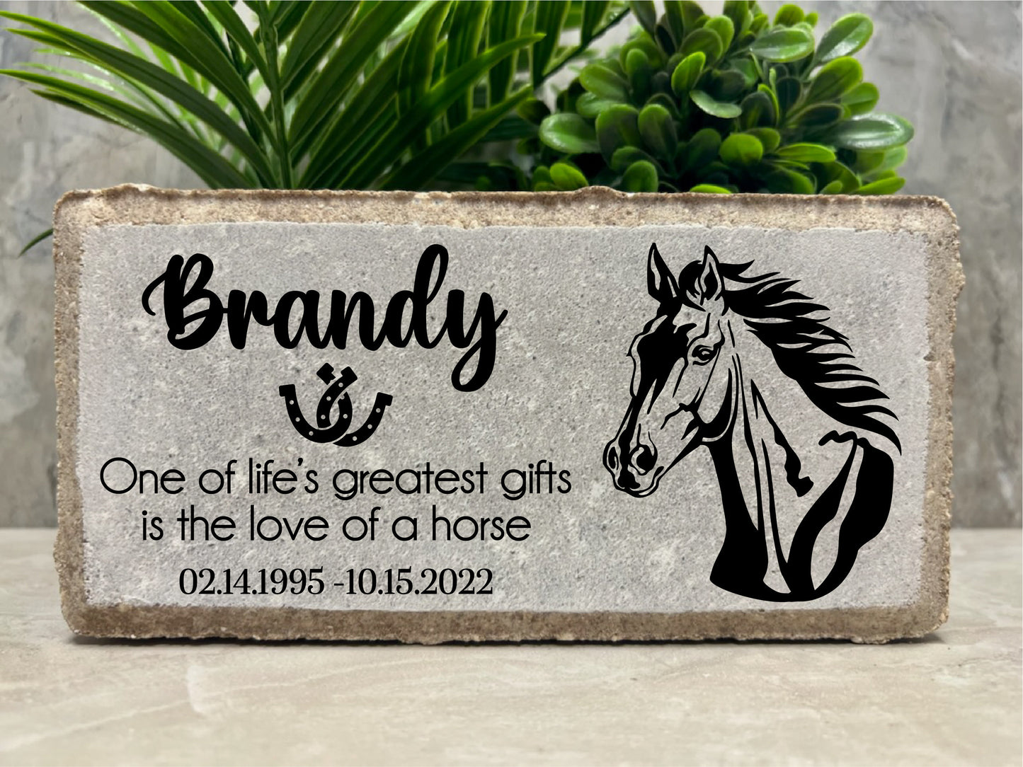 Personalized Horse Memorial Stone: Custom Burial Marker, Sympathy Gift