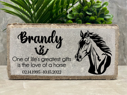 Personalized Horse Memorial Stone: Custom Burial Marker, Sympathy Gift