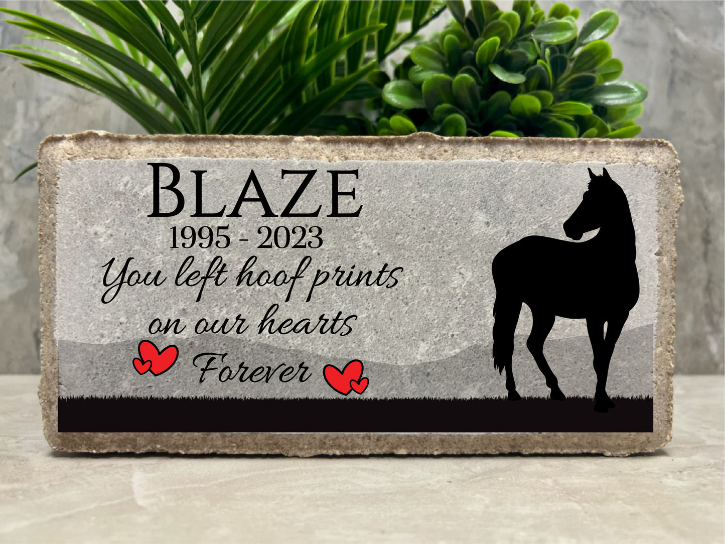 Personalized Horse Memorial Stone: Custom Burial Marker, Sympathy Gift