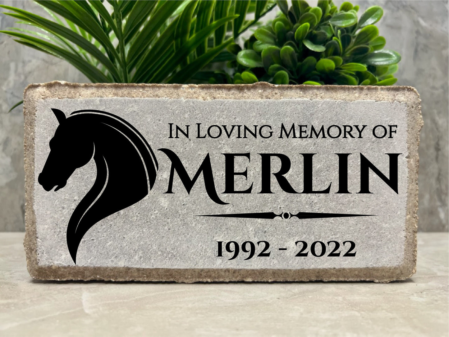 Personalized Horse Memorial Stone: Custom Burial Marker, Sympathy Gift