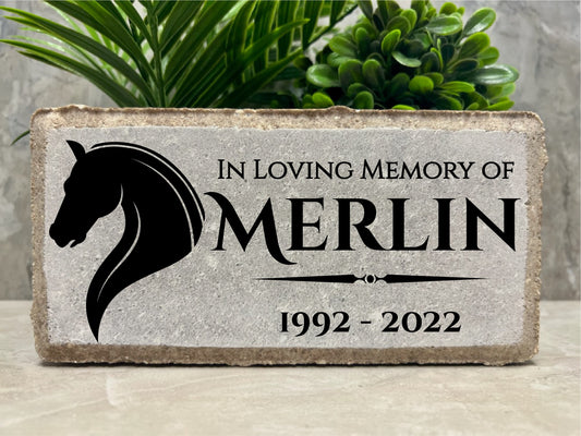 Personalized Horse Memorial Stone: Custom Burial Marker, Sympathy Gift