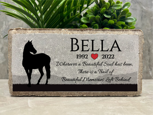 Personalized Horse Memorial Stone: Custom Burial Marker, Sympathy Gift