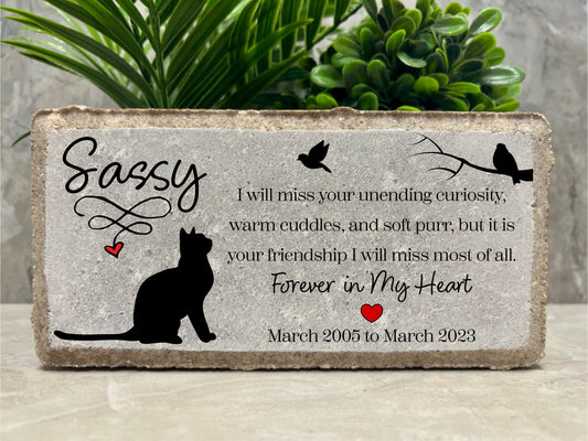 Personalized Cat Memorial Stone: Indoor/Outdoor Pet Loss Gift