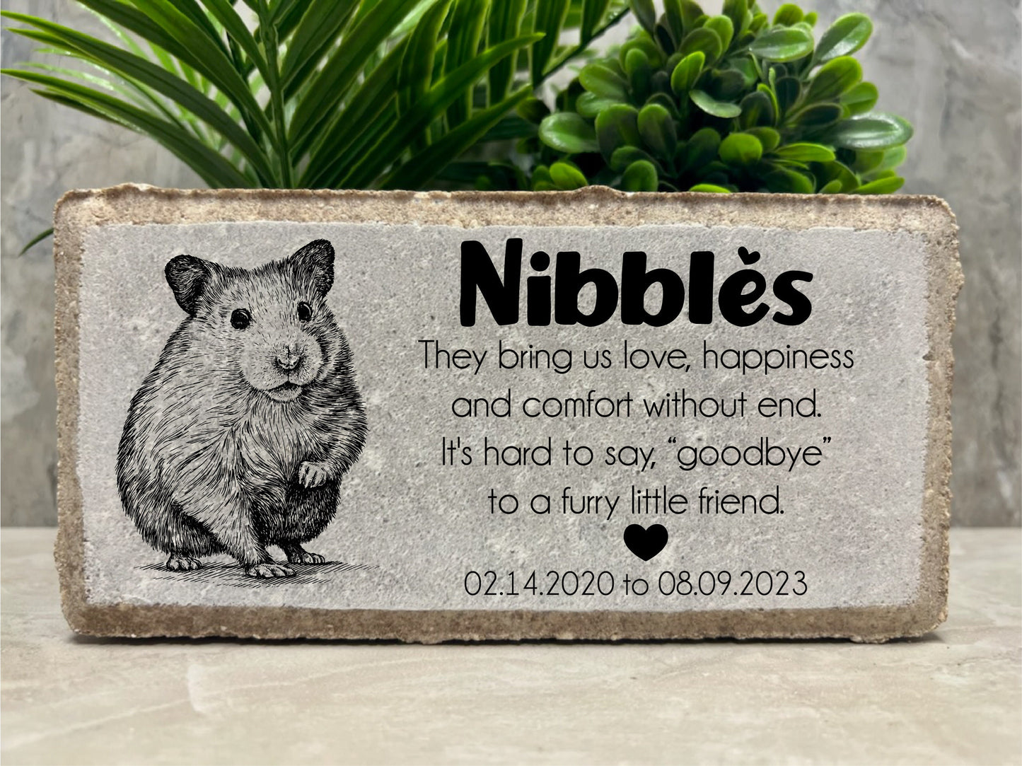 Personalized Hamster Memorial Stone: Pet Loss Sympathy Gift