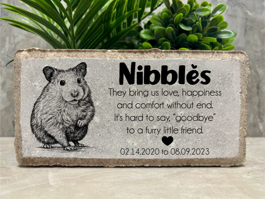 Personalized Hamster Memorial Stone: Pet Loss Sympathy Gift