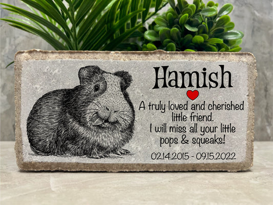 Personalized Guinea Pig Memorial Stone: Pet Loss Sympathy Gift