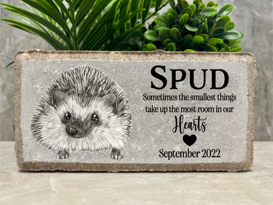 Personalized Hedgehog Memorial Stone: Pet Loss Gift