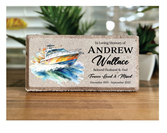 Personalized Memorial Stone: Boating Theme, Sympathy Gift